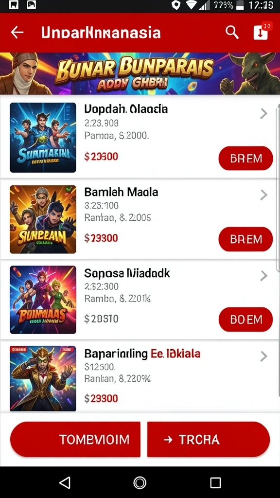 bolagila - Tampilan antarmuka permainan yang modern dan intuitif.